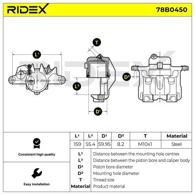 Zacisk Hamulcowy RIDEX 78B0450 78B0450 - foto 6
