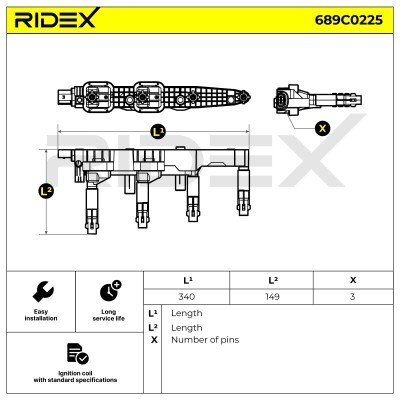 Cewka Zapłonowa RIDEX 689C0225 689C0225 - foto 4
