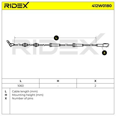 Czujnik ABS RIDEX 412W0180 412W0180 - foto 7