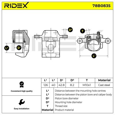Zacisk Hamulcowy RIDEX 78B0835 78B0835 - foto 5