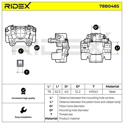 Zacisk Hamulcowy RIDEX 78B0485 78B0485 - foto 6