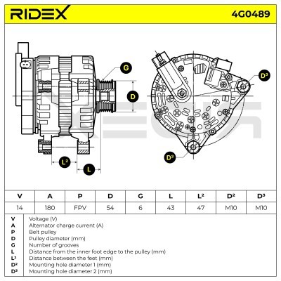 Alternator RIDEX 4G0489 4G0489 - foto 7