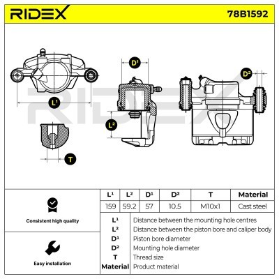 Zacisk Hamulcowy RIDEX 78B1592 78B1592 - foto 6