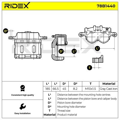 Zacisk Hamulcowy RIDEX 78B1440 78B1440 - foto 6