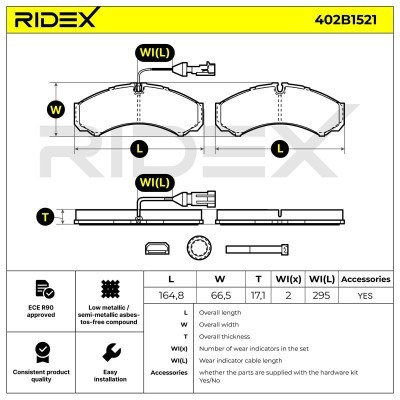 Klocki hamulcowe RIDEX 402B1521 402B1521 - foto 6