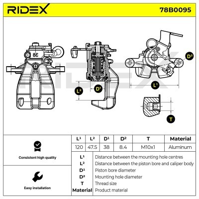 Zacisk Hamulcowy RIDEX 78B0095 78B0095 - foto 7