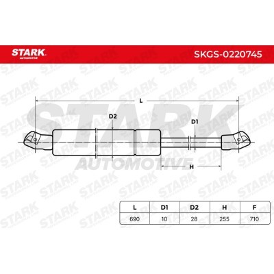 Amortyzator Pokrywy Bagażnika Stark SKGS-0220745 SKGS-0220745 - foto 6