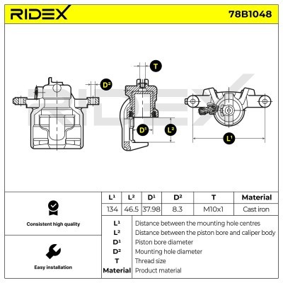 Zacisk Hamulcowy RIDEX 78B1048 78B1048 - foto 6