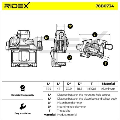 Zacisk Hamulcowy RIDEX 78B0734 78B0734 - foto 6