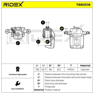 Zacisk Hamulcowy RIDEX 78B0518 78B0518 - foto 5