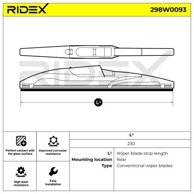 Щетка стеклоочистителя заднего стекла RIDEX 298W0093 298W0093 - foto 6