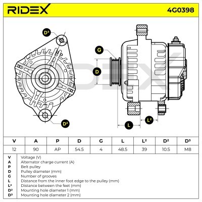 Alternator RIDEX 4G0398 4G0398 - foto 6
