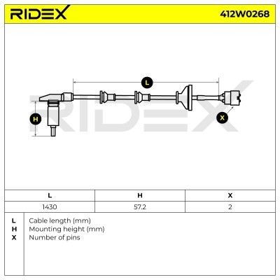 Czujnik ABS RIDEX 412W0268 412W0268 - foto 10