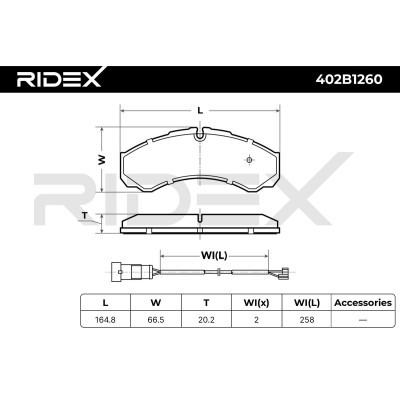 Klocki hamulcowe RIDEX 402B1260 402B1260 - foto 8