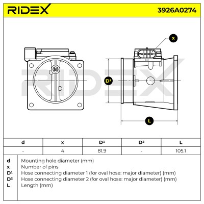 Przepływomierz RIDEX 3926A0274 3926A0274 - foto 5