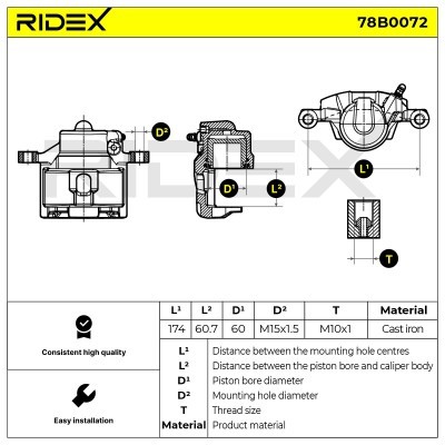 Zacisk Hamulcowy RIDEX 78B0072 78B0072 - foto 5