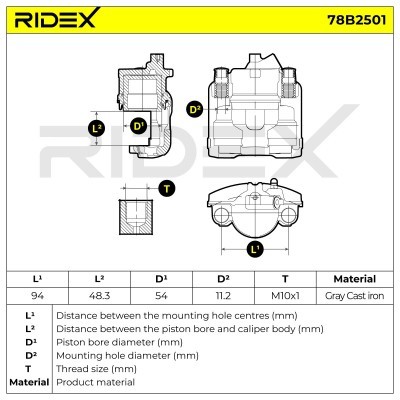 Zacisk Hamulcowy RIDEX 78B2501 78B2501 - foto 7