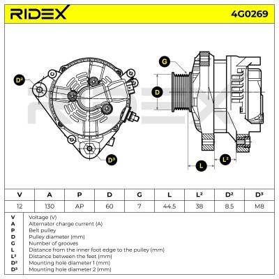 Alternator RIDEX 4G0269 4G0269 - foto 7