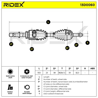 Półoś Napędowa RIDEX 13D0060 13D0060 - foto 7