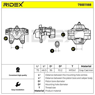 Zacisk Hamulcowy RIDEX 78B1188 78B1188 - foto 5