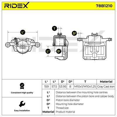 Zacisk Hamulcowy RIDEX 78B1210 78B1210 - foto 6