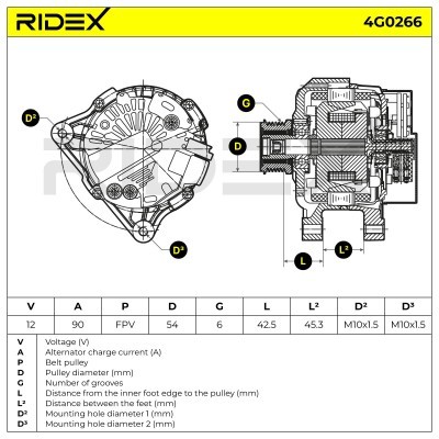 Alternator RIDEX 4G0266 4G0266 - foto 7