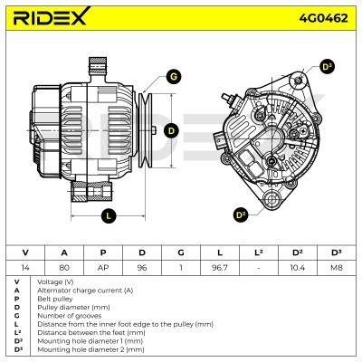 Alternator RIDEX 4G0462 4G0462 - foto 7