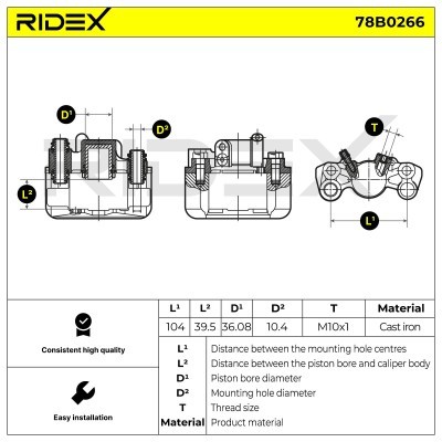Zacisk Hamulcowy RIDEX 78B0266 78B0266 - foto 5