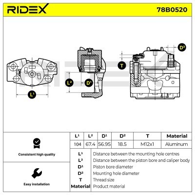 Zacisk Hamulcowy RIDEX 78B0520 78B0520 - foto 5