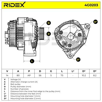 Alternator RIDEX 4G0203 4G0203 - foto 5