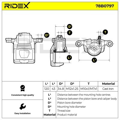 Zacisk Hamulcowy RIDEX 78B0797 78B0797 - foto 6