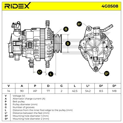 Alternator RIDEX 4G0508 4G0508 - foto 6