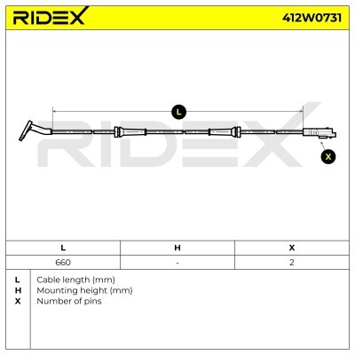 Czujnik ABS RIDEX 412W0731 412W0731 - foto 6