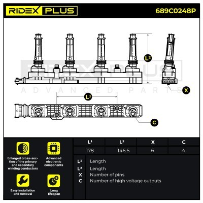 Cewka Zapłonowa RIDEX 689C0248P 689C0248P - foto 2