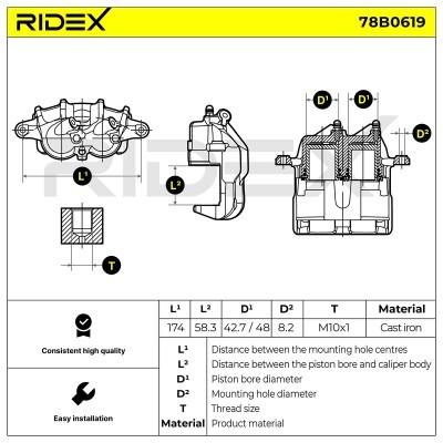 Zacisk Hamulcowy RIDEX 78B0619 78B0619 - foto 6