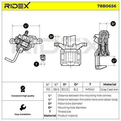 Zacisk Hamulcowy RIDEX 78B0656 78B0656 - foto 5