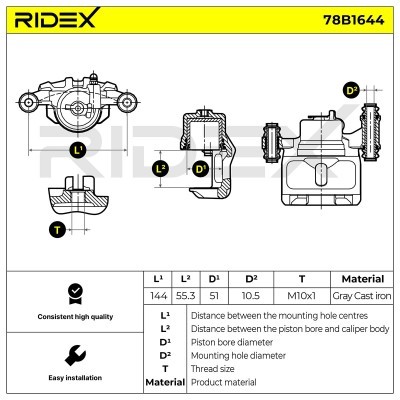 Zacisk Hamulcowy RIDEX 78B1644 78B1644 - foto 6