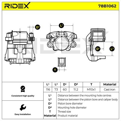 Zacisk Hamulcowy RIDEX 78B1062 78B1062 - foto 6