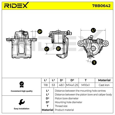 Zacisk Hamulcowy RIDEX 78B0642 78B0642 - foto 6
