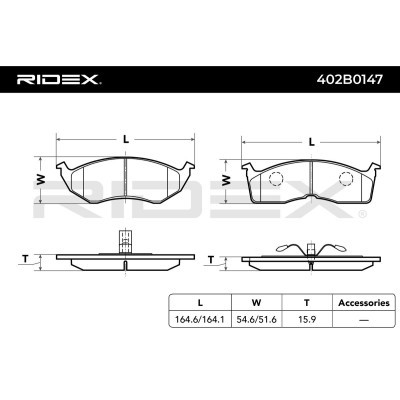 Klocki hamulcowe RIDEX 402B0147 402B0147 - foto 3