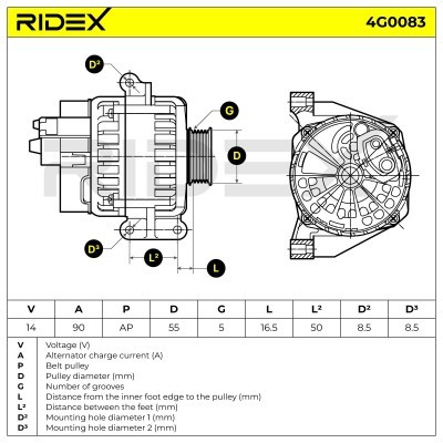 Alternator RIDEX 4G0083 4G0083 - foto 7