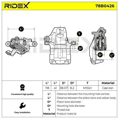 Zacisk Hamulcowy RIDEX 78B0426 78B0426 - foto 5