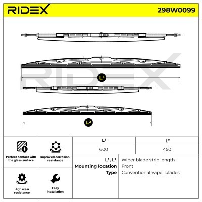 Pióro Wycieraczki RIDEX 298W0099 298W0099 - foto 7