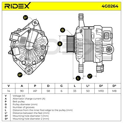 Alternator RIDEX 4G0264 4G0264 - foto 6