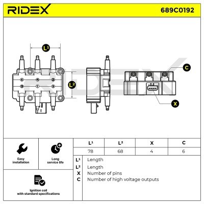 Cewka Zapłonowa RIDEX 689C0192 689C0192 - foto 2