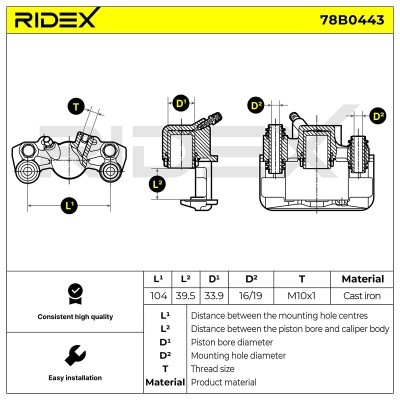 Zacisk Hamulcowy RIDEX 78B0443 78B0443 - foto 6