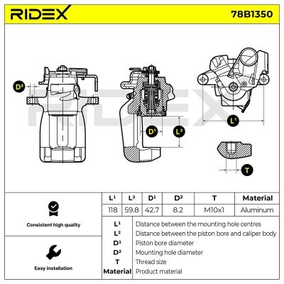 Zacisk Hamulcowy RIDEX 78B1350 78B1350 - foto 7