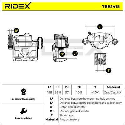 Zacisk Hamulcowy RIDEX 78B1415 78B1415 - foto 7