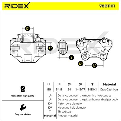 Zacisk Hamulcowy RIDEX 78B1101 78B1101 - foto 6