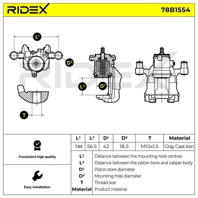 Zacisk Hamulcowy RIDEX 78B1554 78B1554 - foto 6